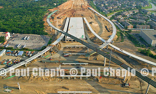 Aerial photography bridges roads industrial photographer Dallas Texas TX